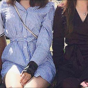 Stripped button dress